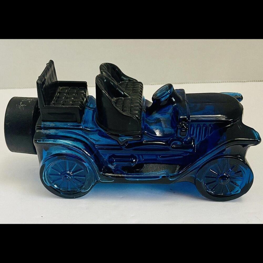 ❤️SOLD❤️Vintage Avon Stanley Steamer Car Cologne EMPTY Blue Glass Bottle